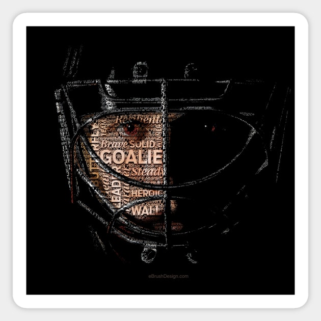 Typographic Hockey Goalie Tribute Sticker by eBrushDesign